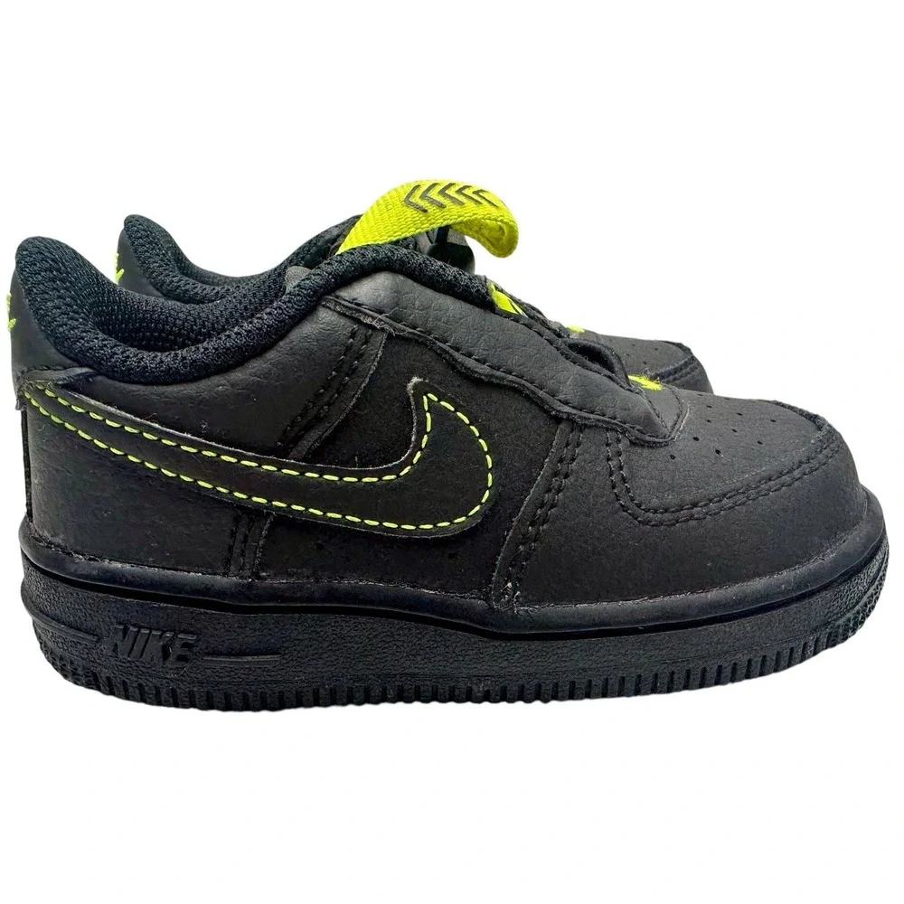 Nike Force 1 Toggle PS AF1‎ Black Volt Yellow 7C Kids Sneaker Shoe CU5287-002